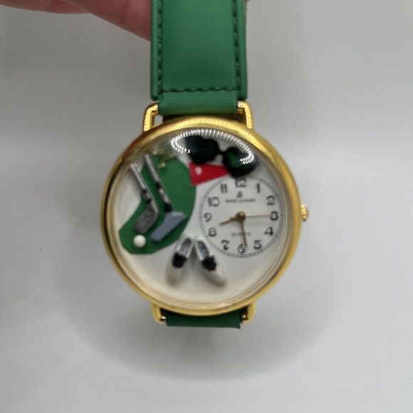Rare Marie Lourdes Golf Timepiece With Green Leather Strap. - Picture 1 of 15